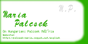 maria palcsek business card